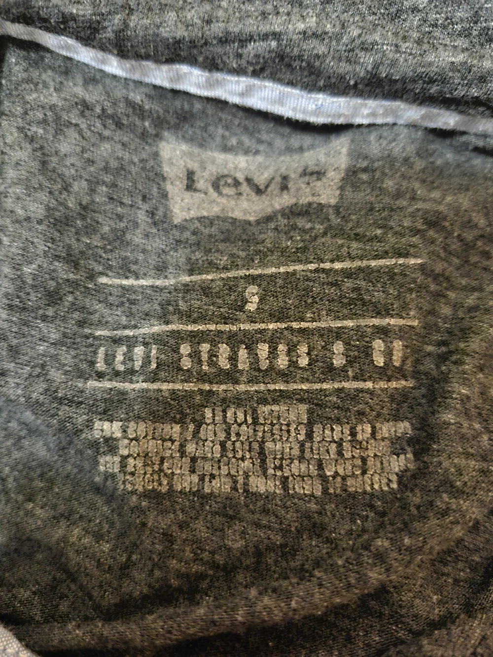 Levi Men's Dark Gray Heather Polo Shirt With Pocket - Size Small
